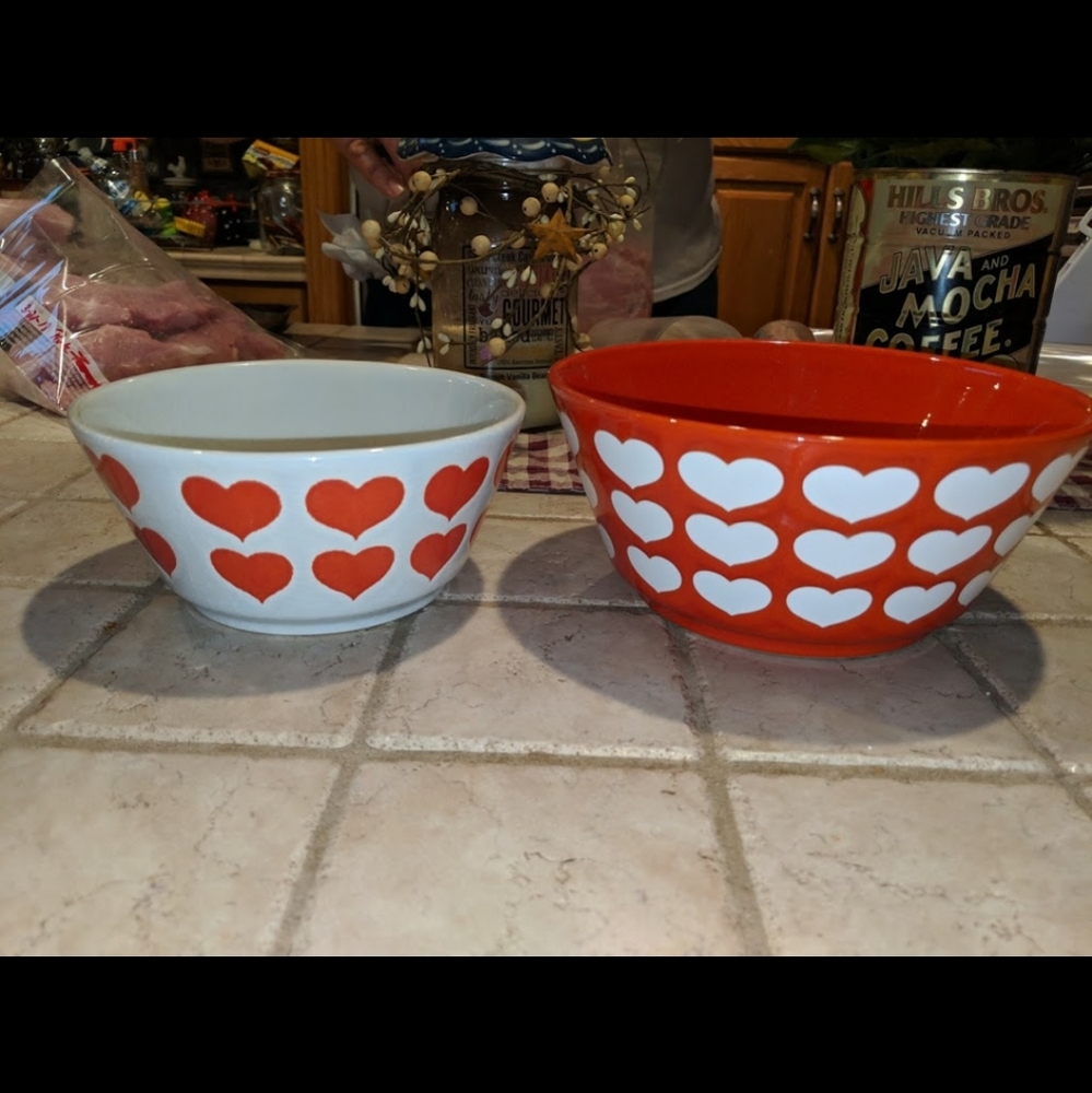 Vintage Waechtersbach heart bowls